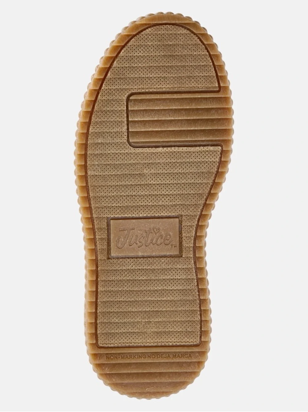 Justice White High-Top Sneakers with Black Lightning and Gum Sole
